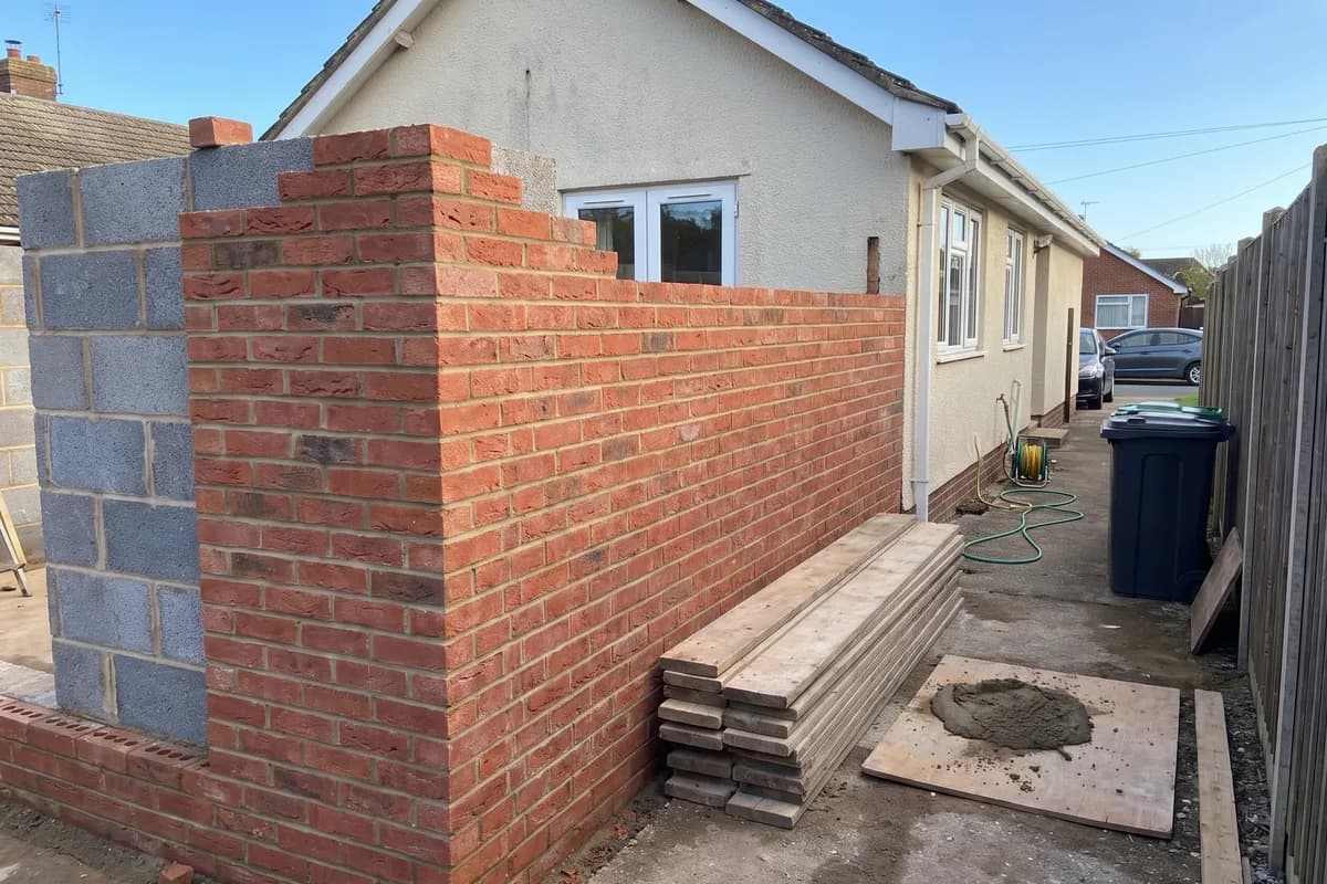 What new extension brickwork looks like once it is up