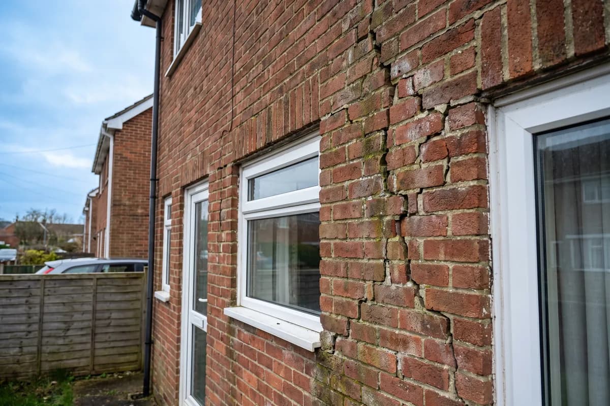 Cracking around window or door openings on an older cavity wall