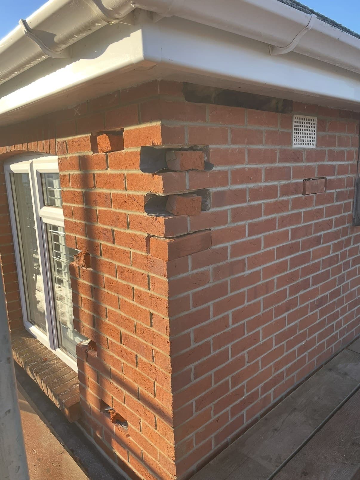 Brick corner toothing new bricks