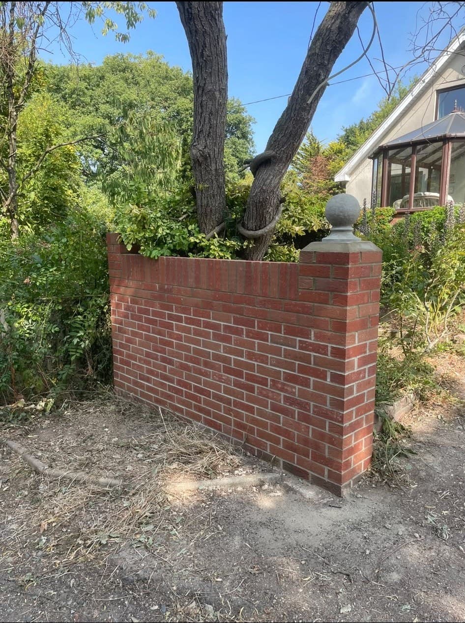 Garden wall pier ball cap tree