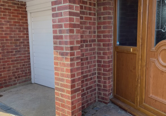 EV charging brick wall station