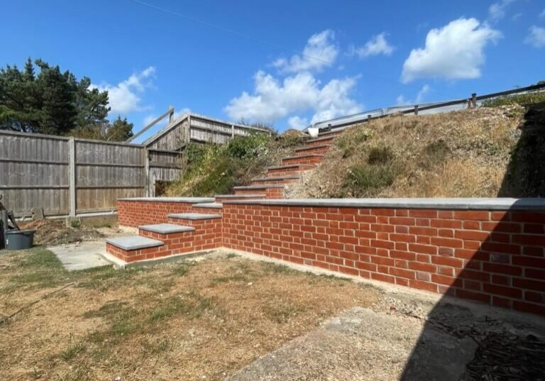 retaining wall project dorset JFE brickwork